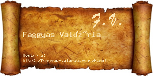 Faggyas Valéria névjegykártya