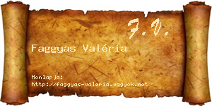 Faggyas Valéria névjegykártya